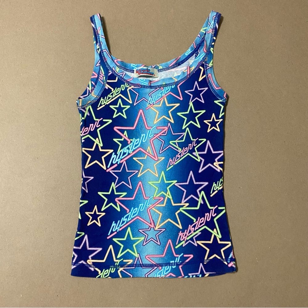 Hysteric Glamour all over neon light star print tank top 90s